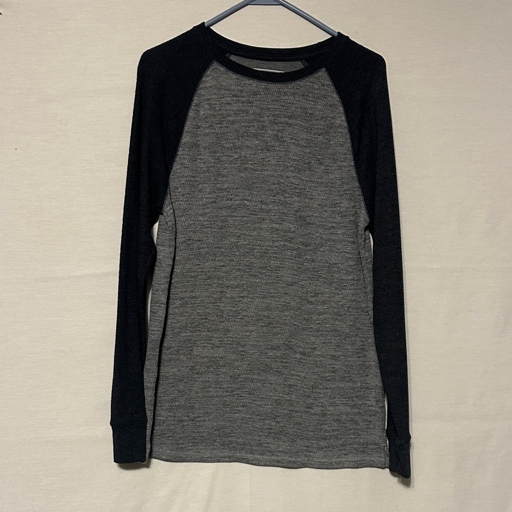Gray and Black Long thermal Sleeve Shirt